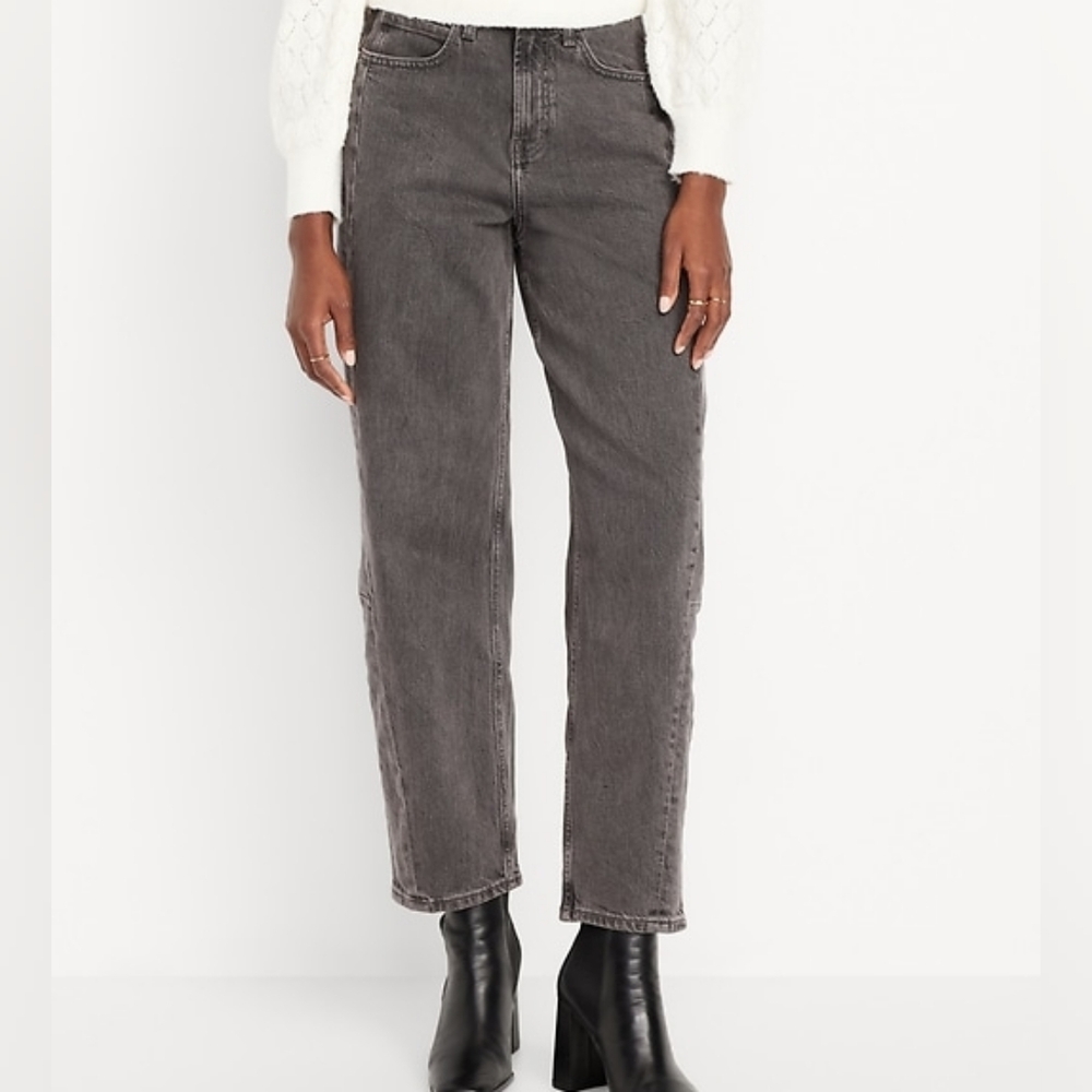 Old Navy High Waisted Barrel Ankle Jeans